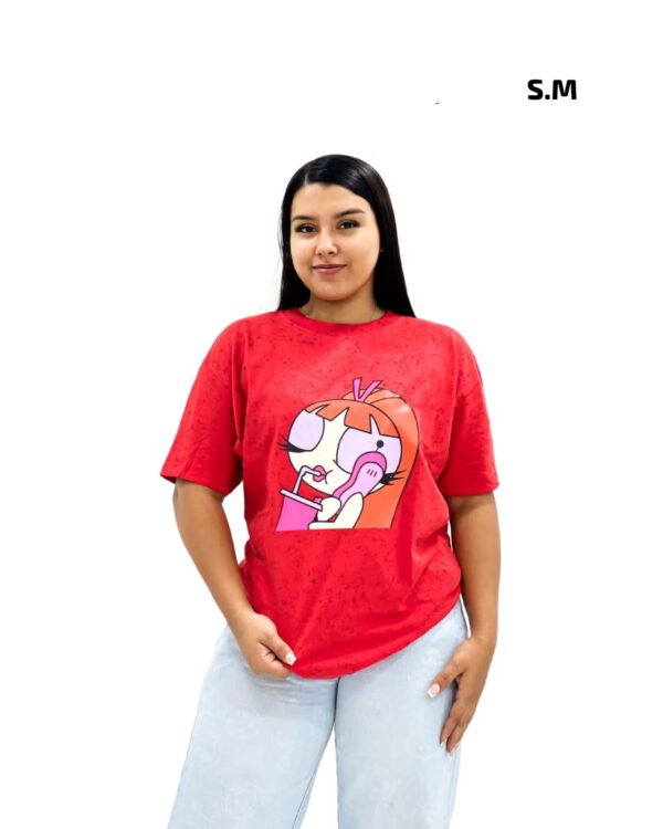 camiseta over size mujer